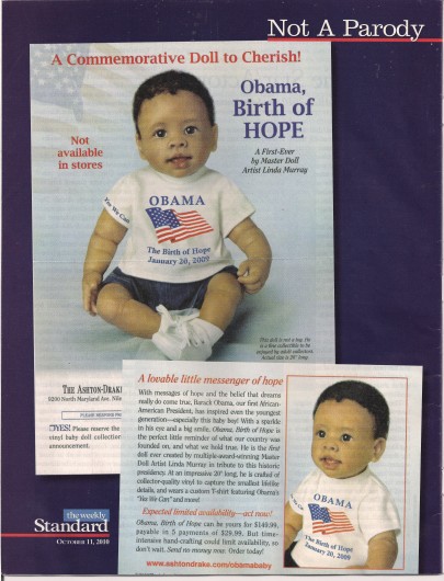 Obama, Cult of Personality -Obama Birth of Hope Doll