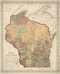 Map of Wisconsin circa 1859 