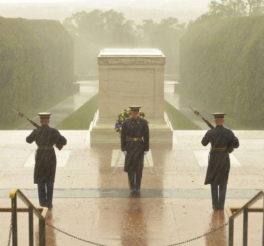 Tomb of the Unknowns during Hurricane Sandy