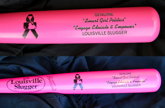 Speak softly & carry a pink Lousville Slugger!