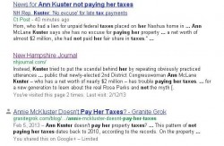 Google ann kuster not paying her taxes