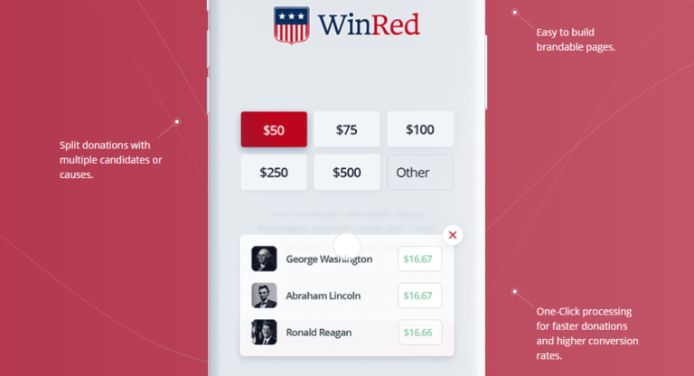 WinRed Fundraising Platform Home Page