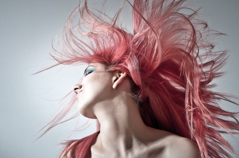 pink-hair girl, woman