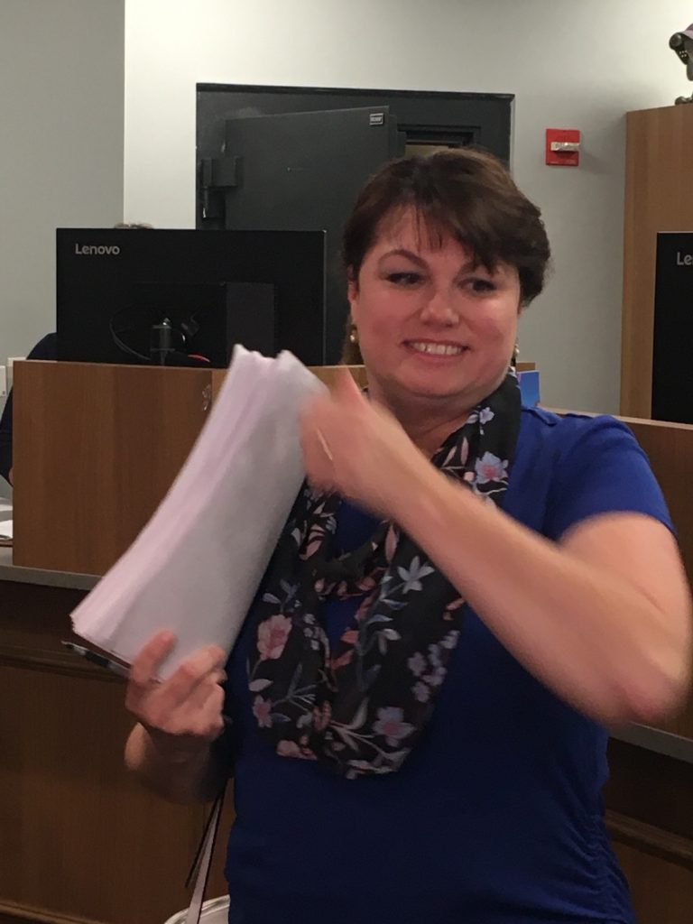 Victoria Sullivan with petitions