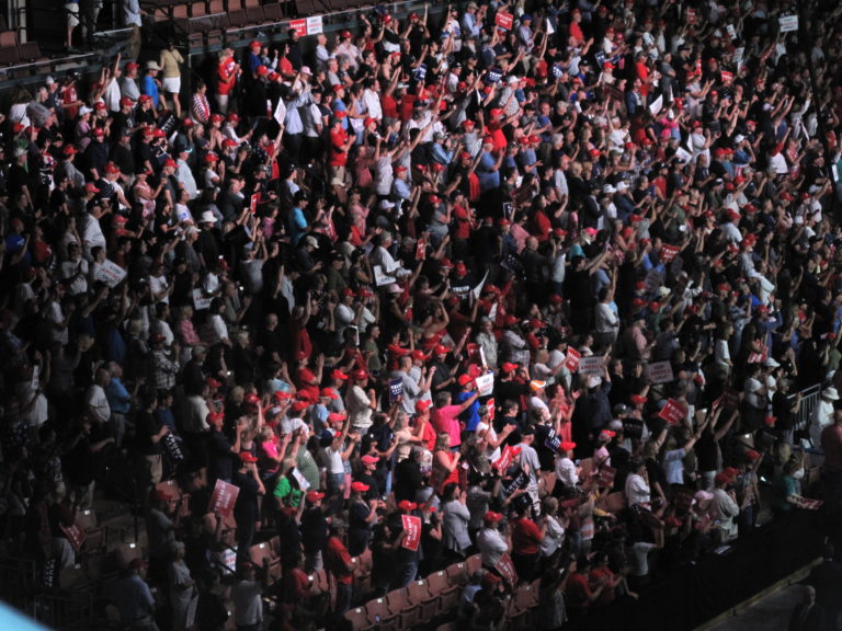 Manchester Trump Rally Crowd