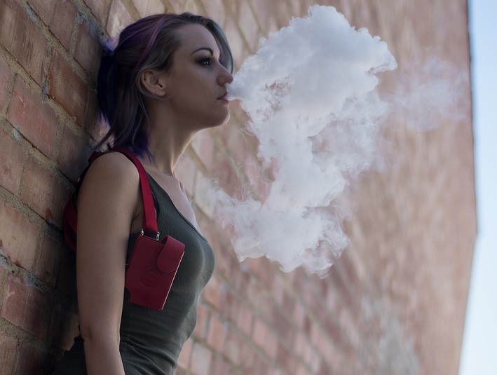 vaping woman smoke portrait