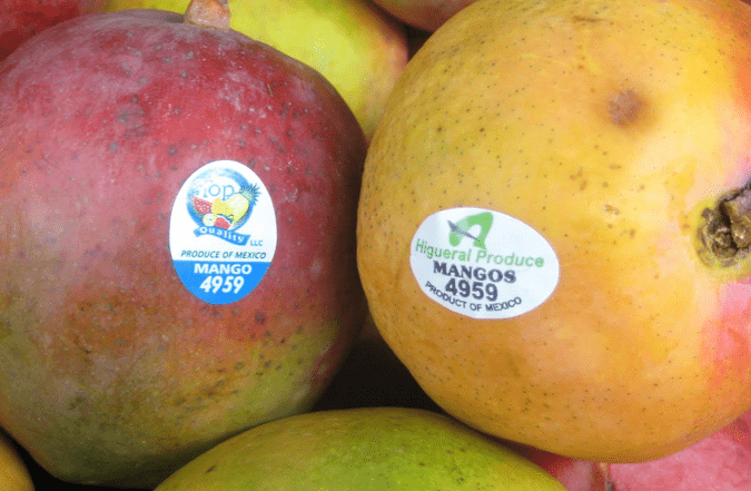 Mangoes Fruit PLU Produce Sticker