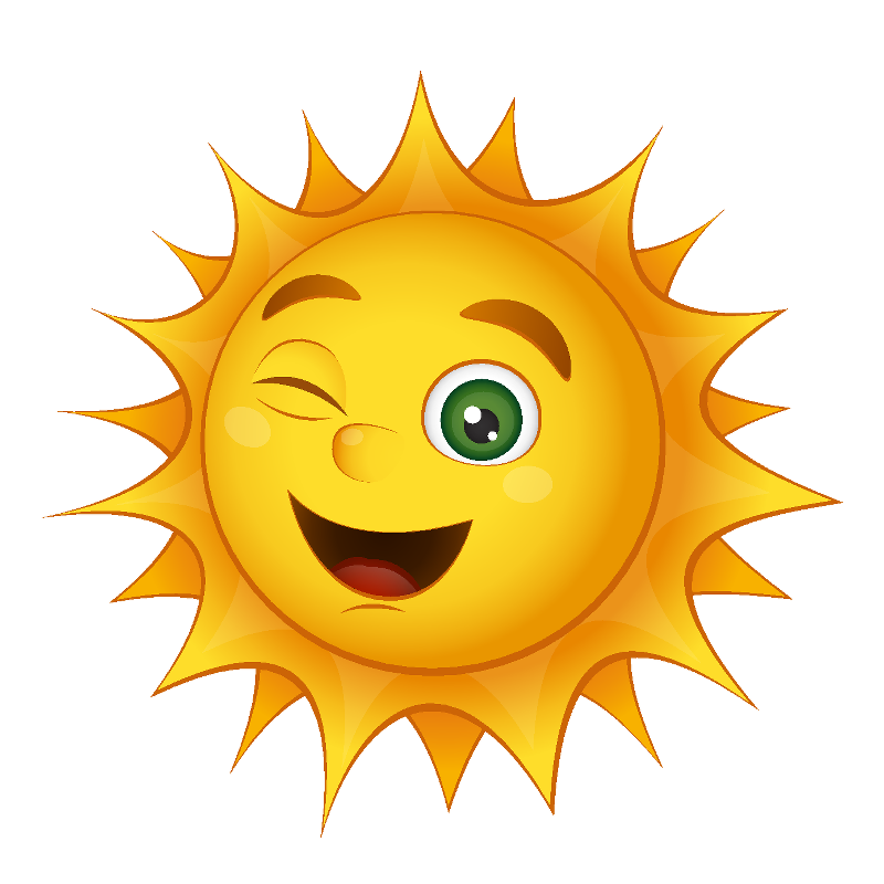 Smiling winking sun