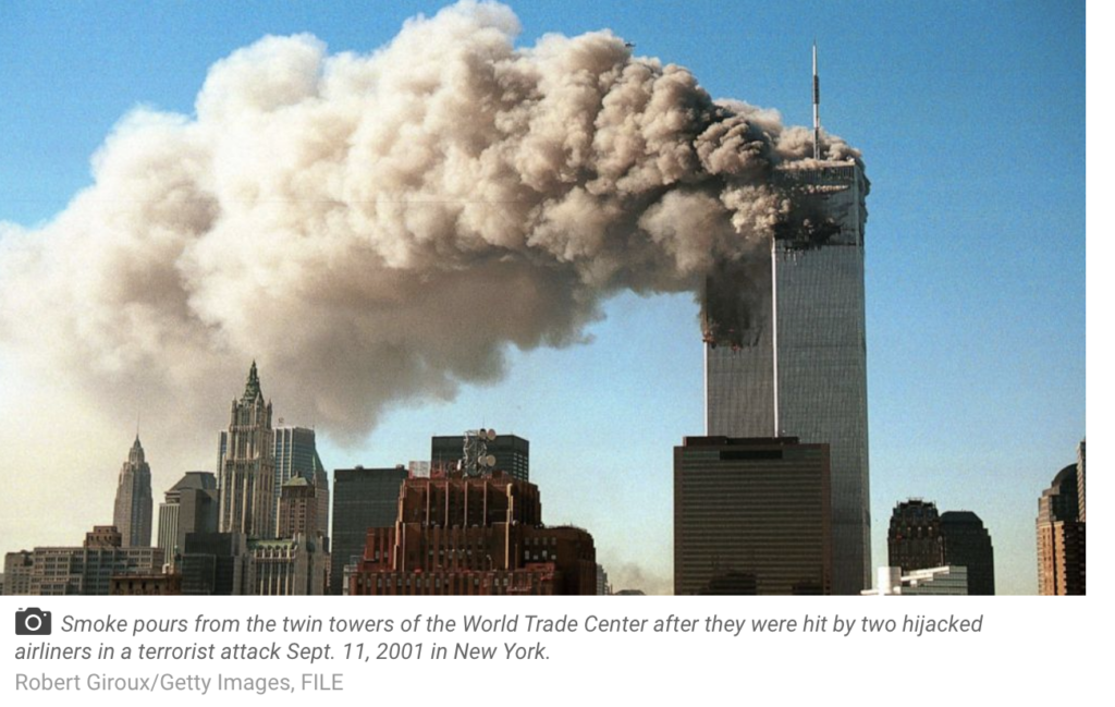 Twin Towers on fire