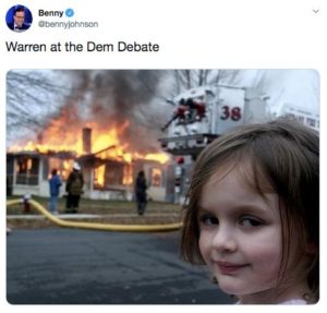Warren at Arizona Debate - burn it all down