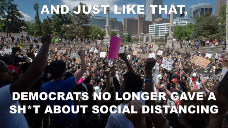democrats protests and social distancing
