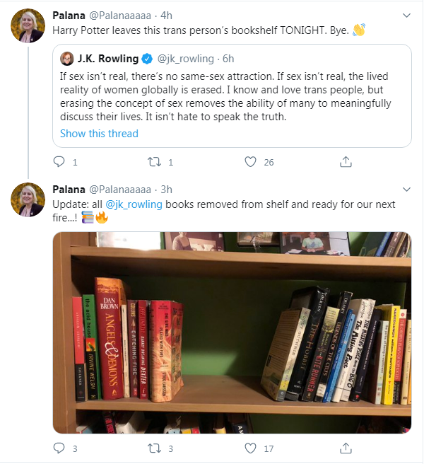 Palana Belken threatens to burn Harry Potter books