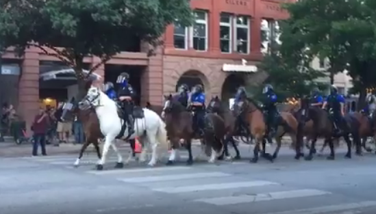 APD uses mounted police to move protesters