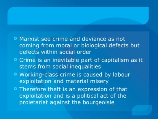 Marxist perspectives of crime