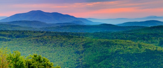 Vermont Mountains Panorama at SunriseMt Ascutney, Vermont, New England, USA