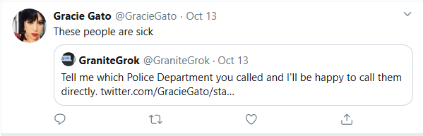 Gracie Gato not happy I asked which police dept