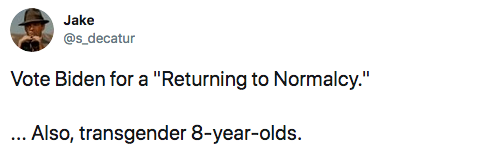 Biden Normalcy Transgender 8 year olds