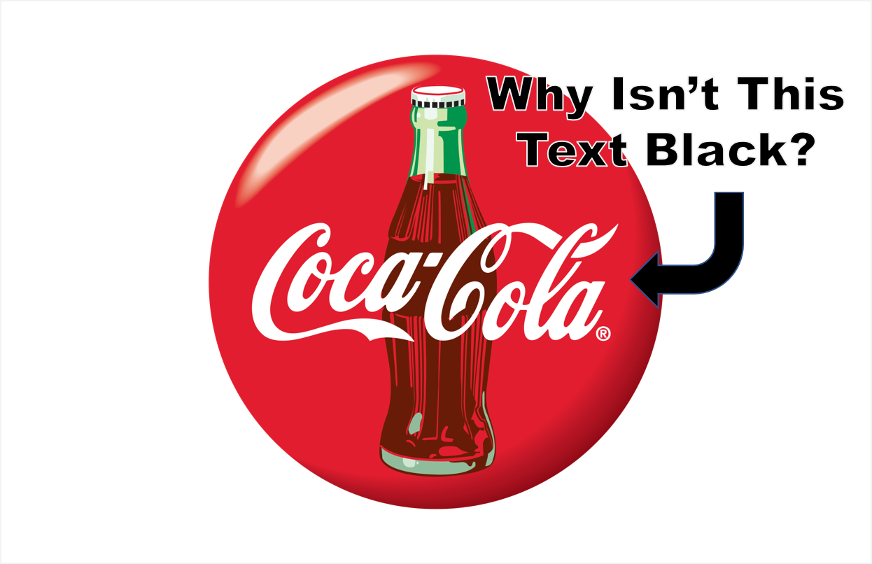 Coca Cola CRT be less white Text sb Black