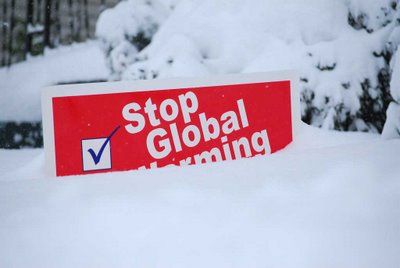 Stop Global Warming snow