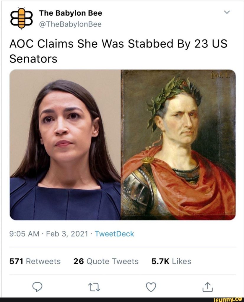 AOC Ceaser Stabbed by US Senators Meme