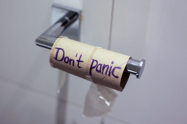 Toilet Paper empty roll fear don't panic