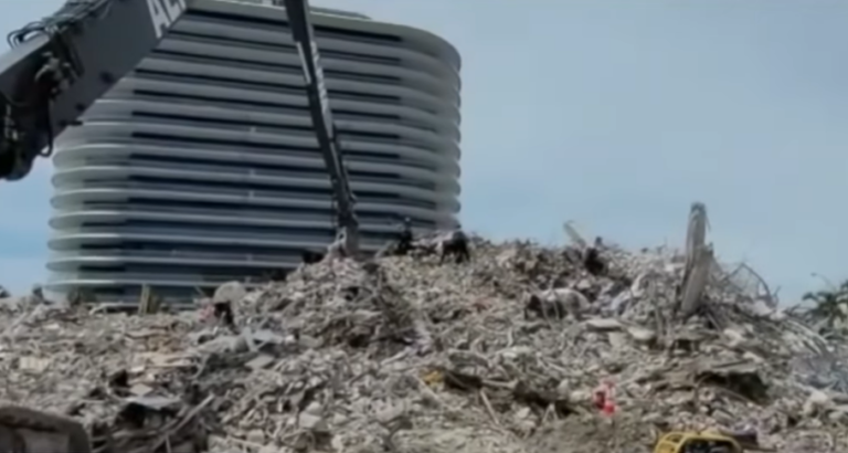 Surfside FL condo collapse screen grab