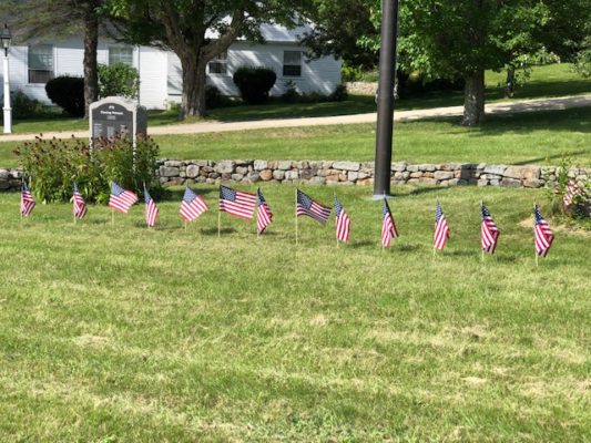 13 Flags at Veterans memorial - Deering NH