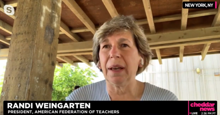 Randi Weingarten - Screen Grab Kris Ann Hall Show Cheddar News