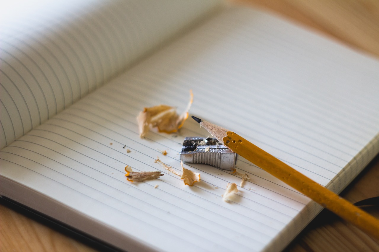 notebook pencil sharpener shavings