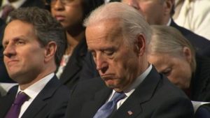 Sleepy Joe Biden sitting