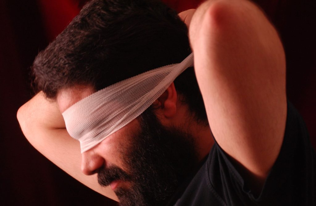 man blindfold