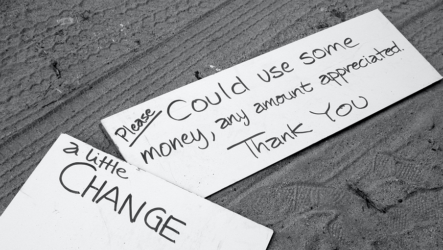 Will work for food panhandling spare change