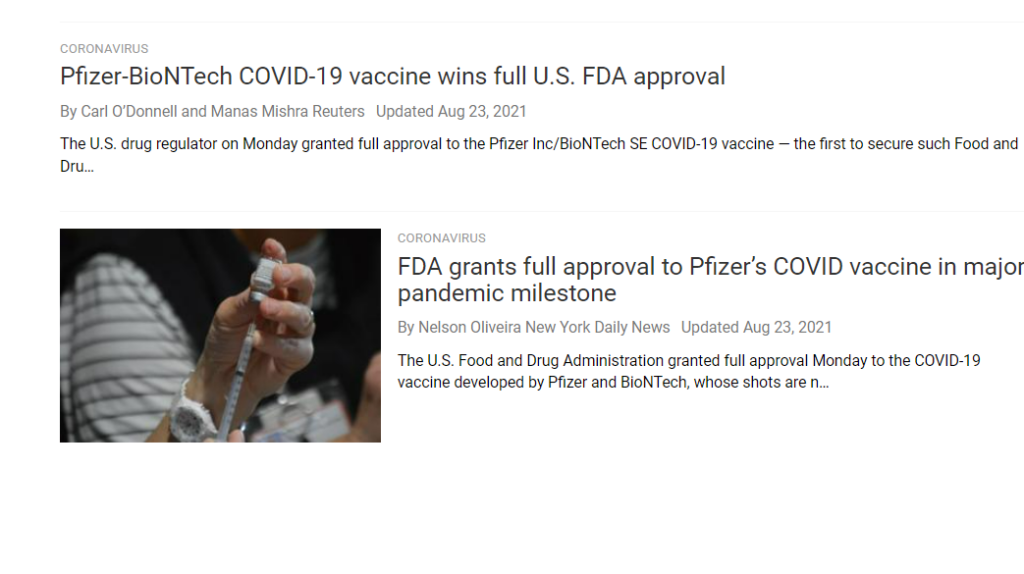 UL Comirnaty Pfizer FDA approval lie
