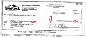 Tom Day GAC check to Friends of Sununu 500 dollar check