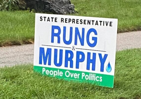 Rung and Murphy Yard sign people over politics