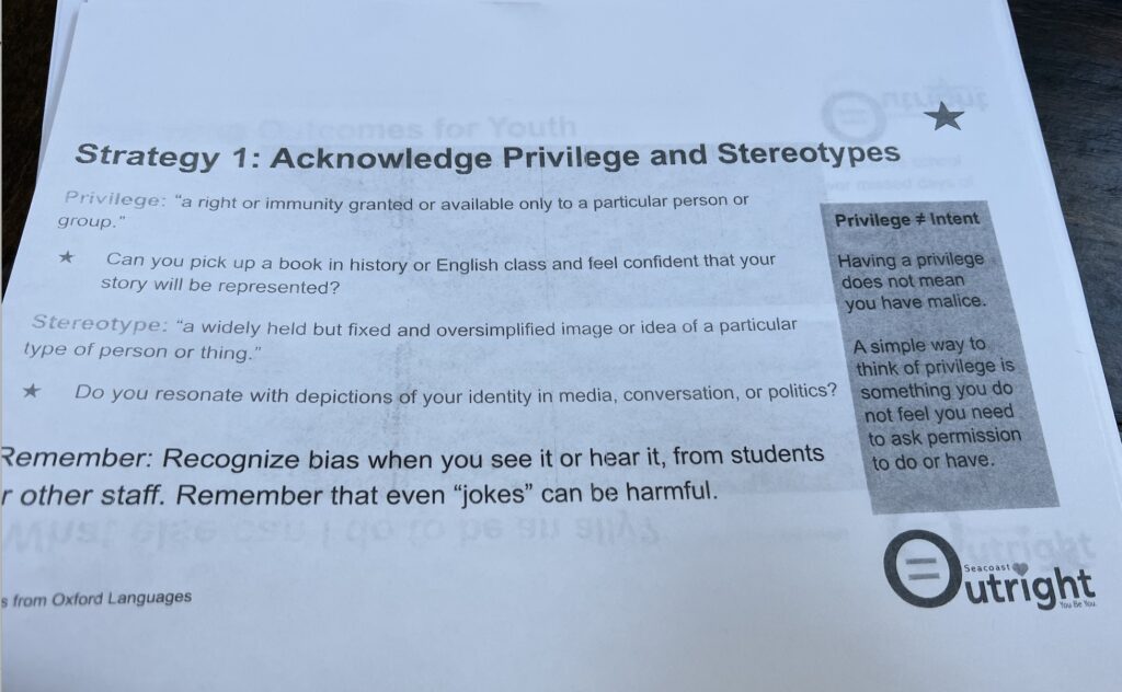 Acknowledge privilege and stereotype