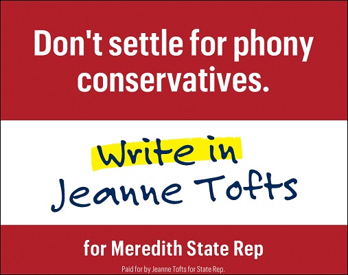 Write in Jeanne Tofts Campaign Ad