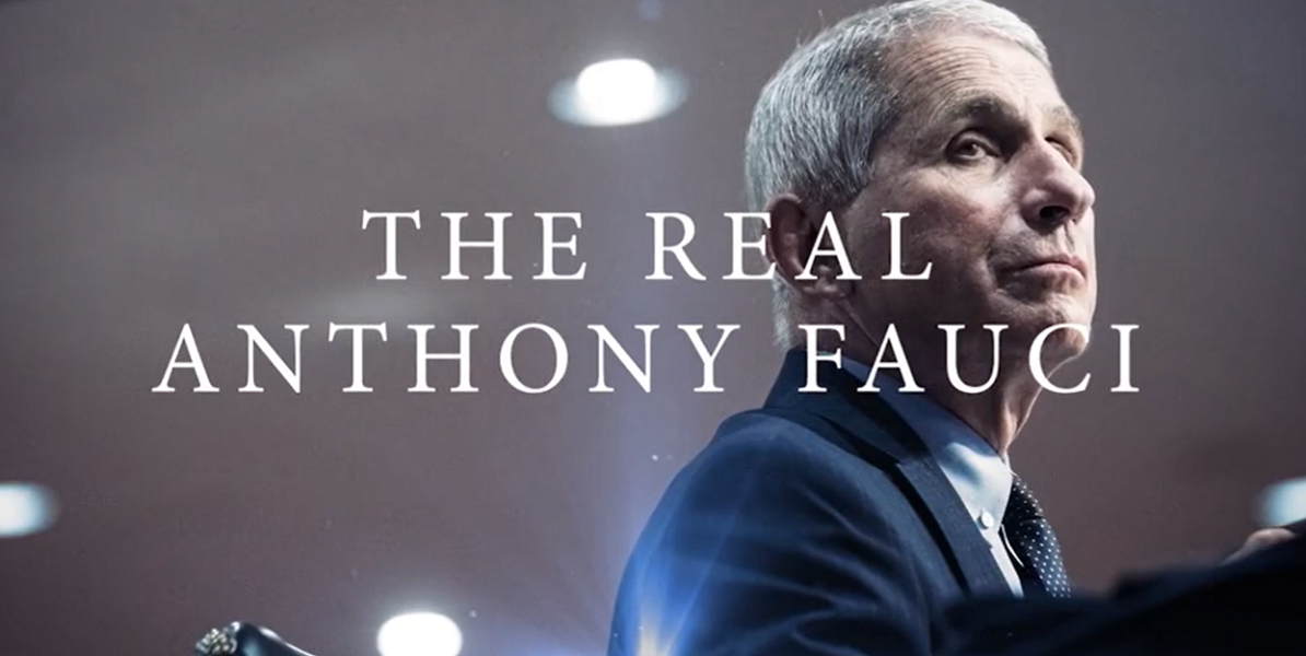 Documentary title card the real anthony fauci