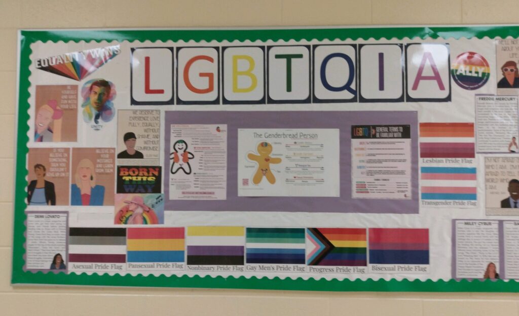 LGBTQIA Display Raymond Middle School