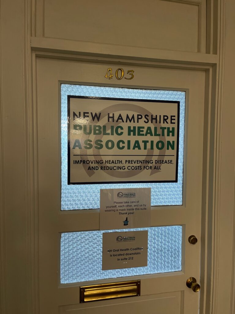 Tim McGough NH Public Health Assoc door sign