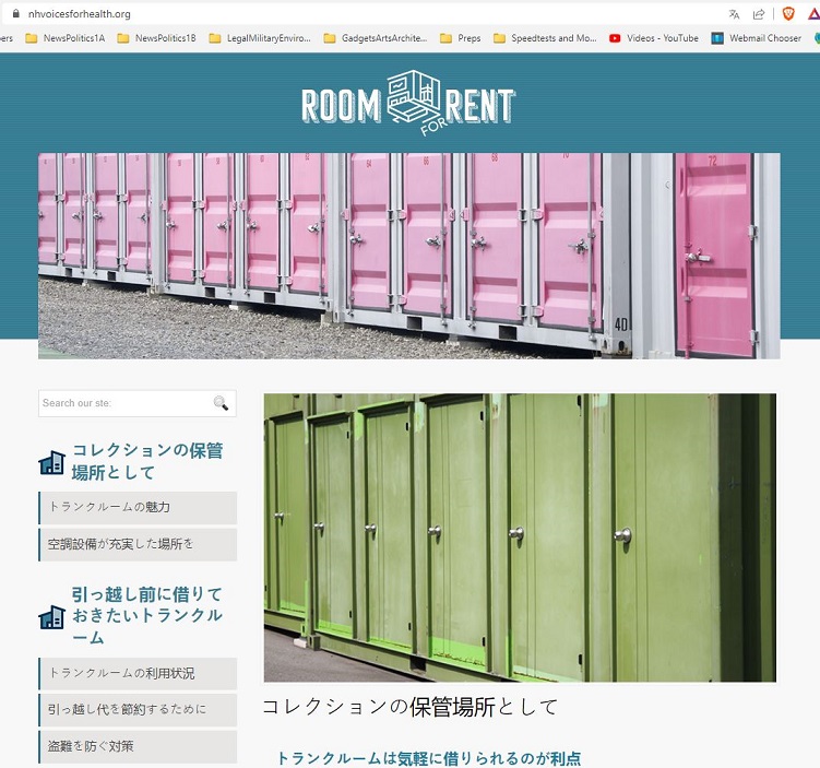 Tim McGough NHVoH Room For Rent storage lockers in Chinese