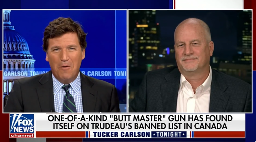 Tucker Carlson with inventor of the butt-master