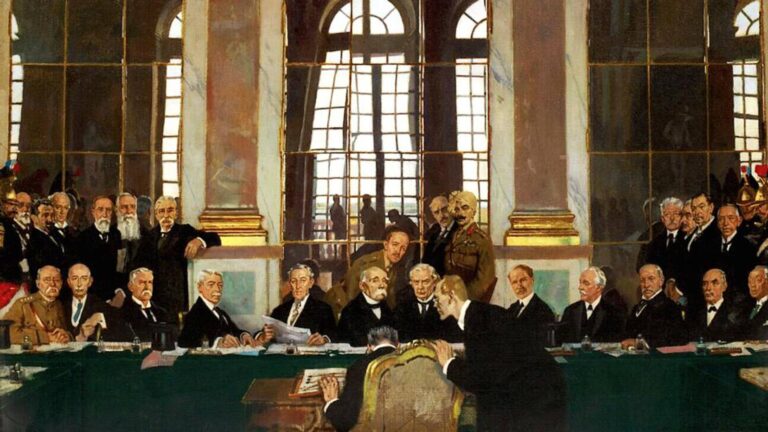 William Orpen Public domain painting of the signing of the Treaty of Versailles