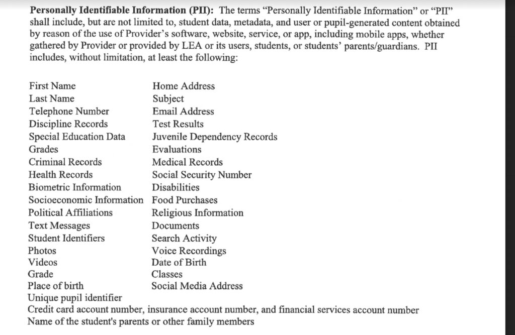 PII Personal Identifiable Infoomation