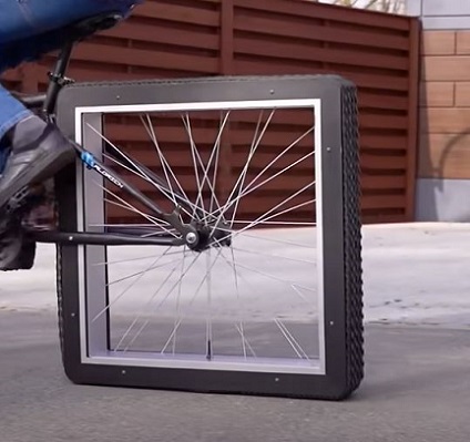 Square bicyle tire YouTube screenshot