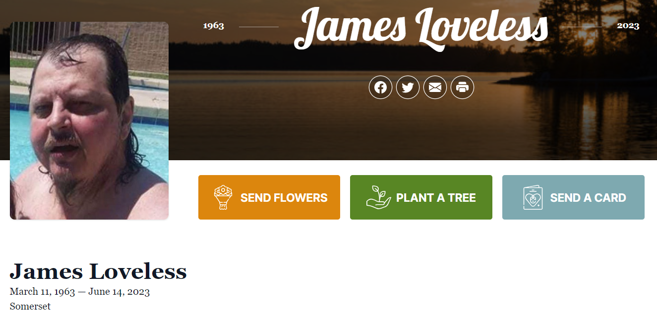 James Loveless Obit screen grab