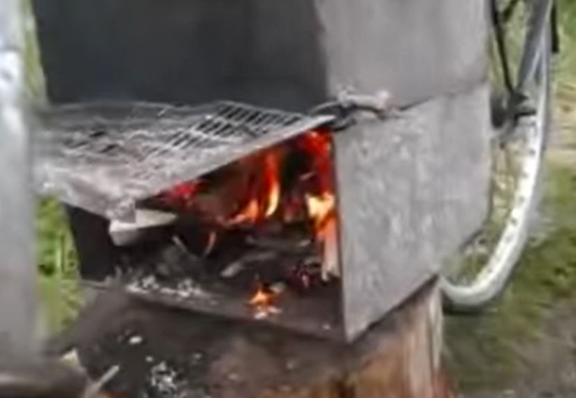 steam powered bicycle firebox