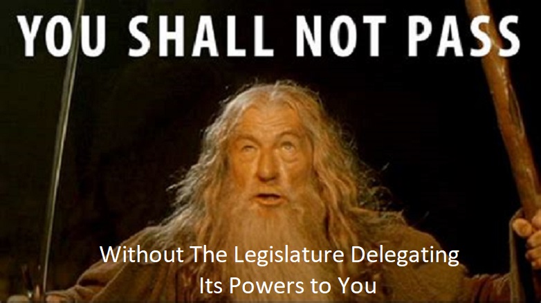 Gandalf You Shall Not Pass Without the Legislature Delegating its Powers to you