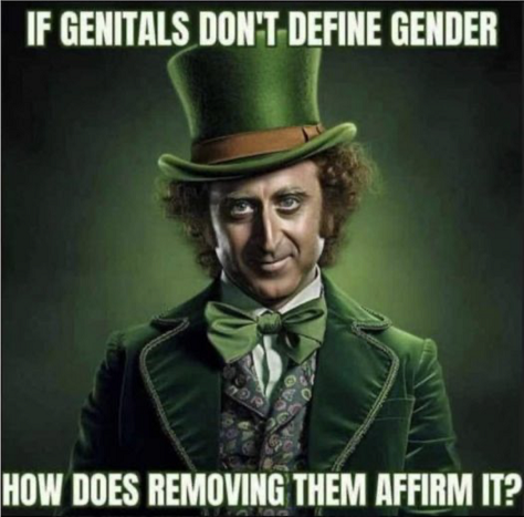 How does removing genitals affirm gender Powerline