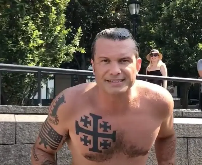 Pete Hegseth Jerusalem Cross Tatoo Instagram